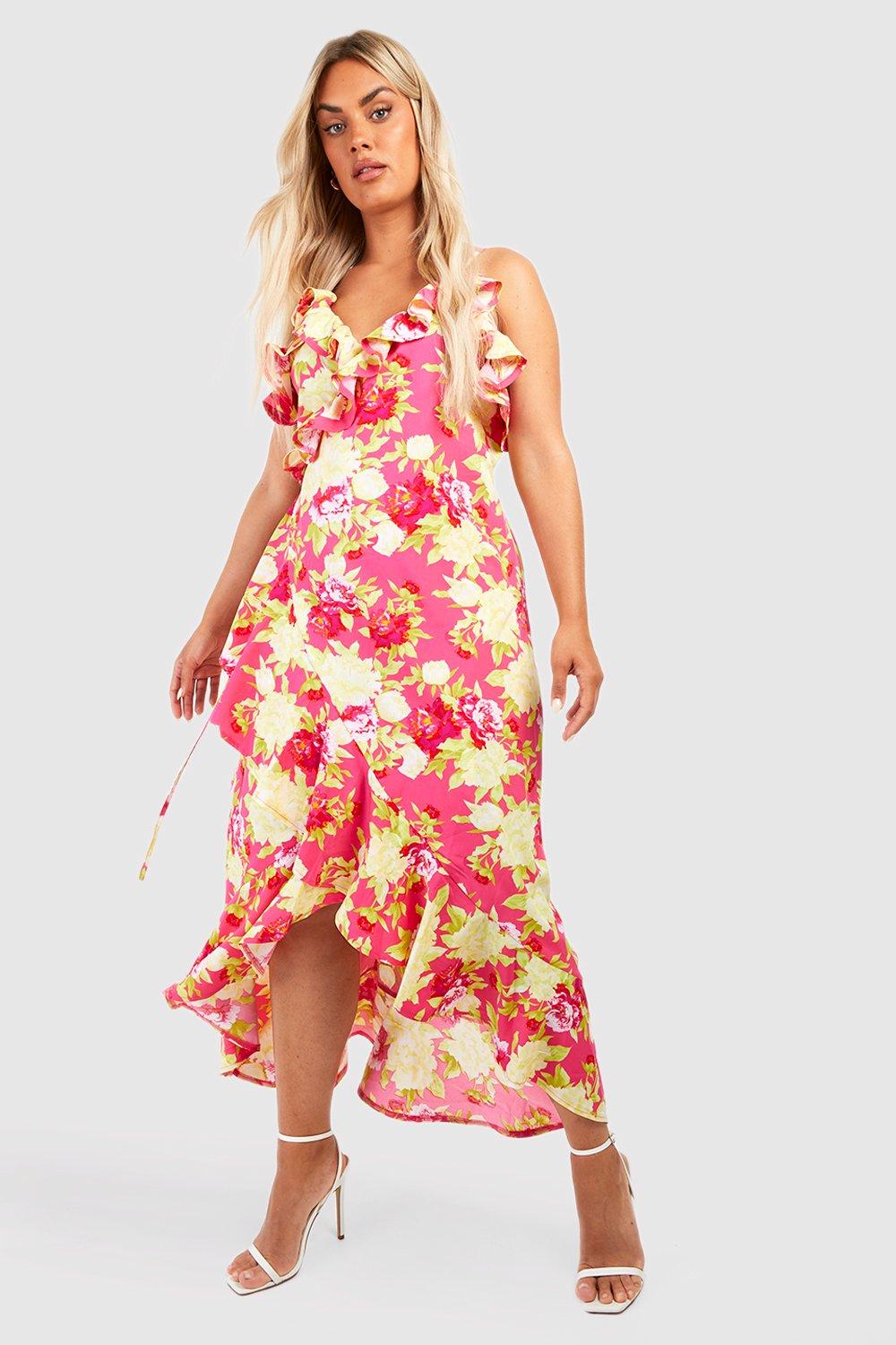 Hot pink outlet flower dress